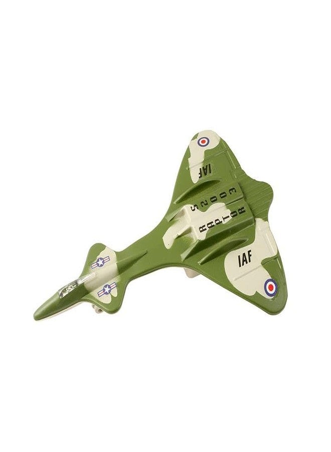 Toy Vibes Plastic Raptor S 2003 Unbreakable Pull Back Airplane Toy for Kids Boys and Girls, Stylish Design Push and Go Crawling Toys for Kids (Green) - Image 3